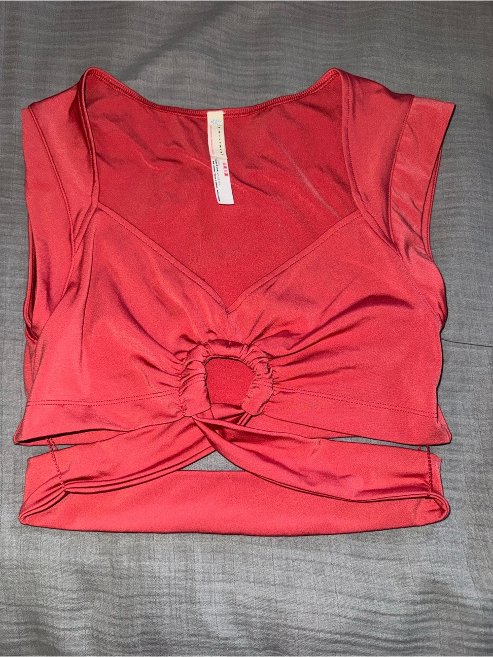 FP Movement by Free People Red Twist-Ring Crop Top
